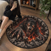 Breach Point - Molten Pit Werewolf Round Rug - main
