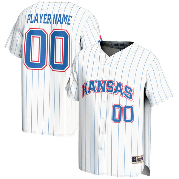 Kansas Jayhawks GameDay Greats NIL Pick-A-Player Lightweight Baseball Jersey - White