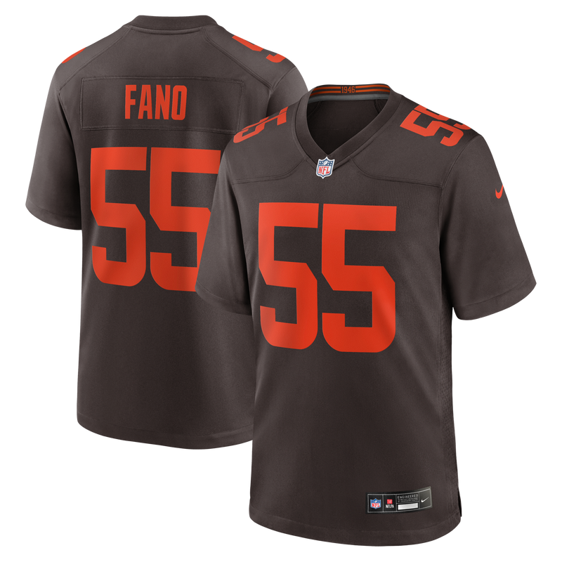 Cleveland Browns Spencer Fano Brown jersey – view 1