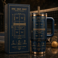 Dink, Drop, Reset - Pickleball Court Blueprint Tumbler - main