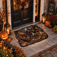Attic Breach - Green Witch and Black Cat Doormat - main