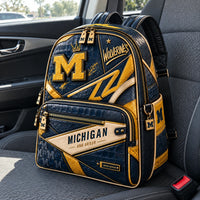 MICH Varsity Crest - Navy and Maize Panelled Backpack - main