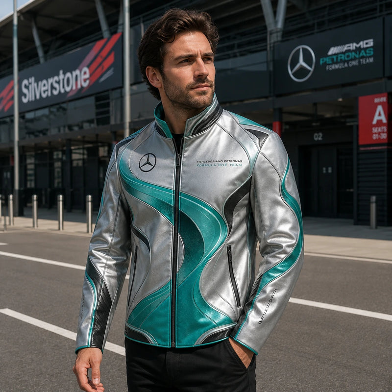 MER Chrome Current - Teal and Silver Panel Racing Jacket - main