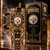 PIT Steel City Heritage - Ornate Gold Emblem Tumbler - main