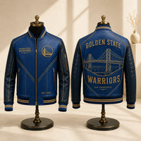 GSW Bay Area Blue - Bridge Emblem Varsity Jacket - main