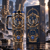 Wit Beyond Measure - Heraldic Eagle Tumbler in Sapphire and Gilt - main