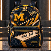 MICH Varsity Crest - Navy and Maize Panelled Backpack - main
