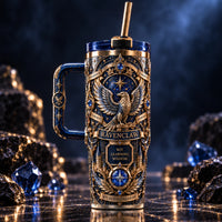 Wit Beyond Measure - Heraldic Eagle Tumbler in Sapphire and Gilt - main