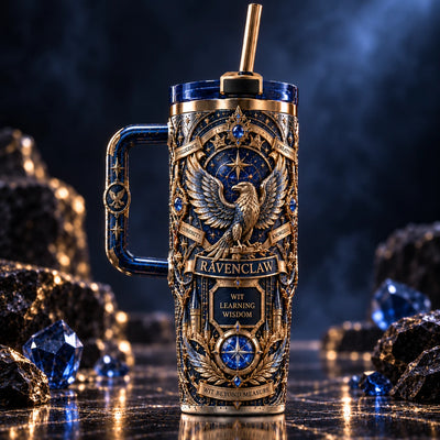 Wit Beyond Measure - Heraldic Eagle Tumbler in Sapphire and Gilt