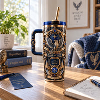 Wit Beyond Measure - Heraldic Eagle Tumbler in Sapphire and Gilt - main