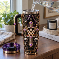 Obsidian Requiem - WWE Crest, Gothic Gold and Amethyst Tumbler - main