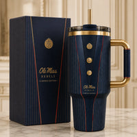 MISS Tailored - Navy Crest and Gold Trim Tumbler - main