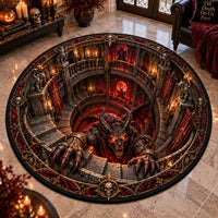 The Pit Below - A Circular Descent in Gothic Red - main