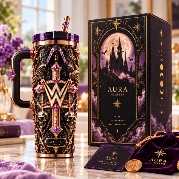 Obsidian Requiem - WWE Crest, Gothic Gold and Amethyst Tumbler - main