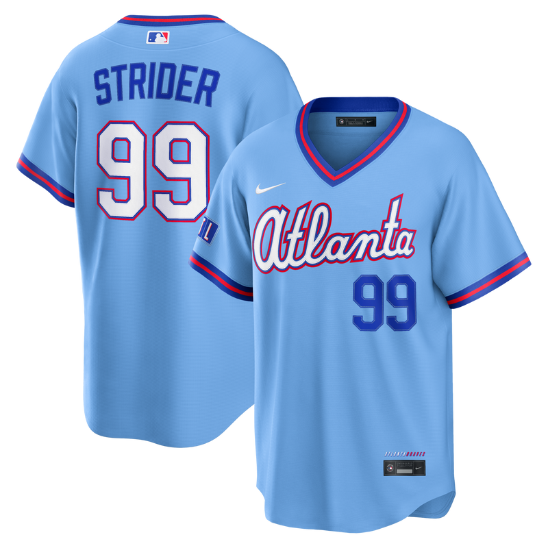 Atlanta Braves Spencer Strider Blue jersey – view 1