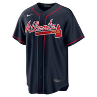Atlanta Braves Austin Riley Navy jersey – view 3