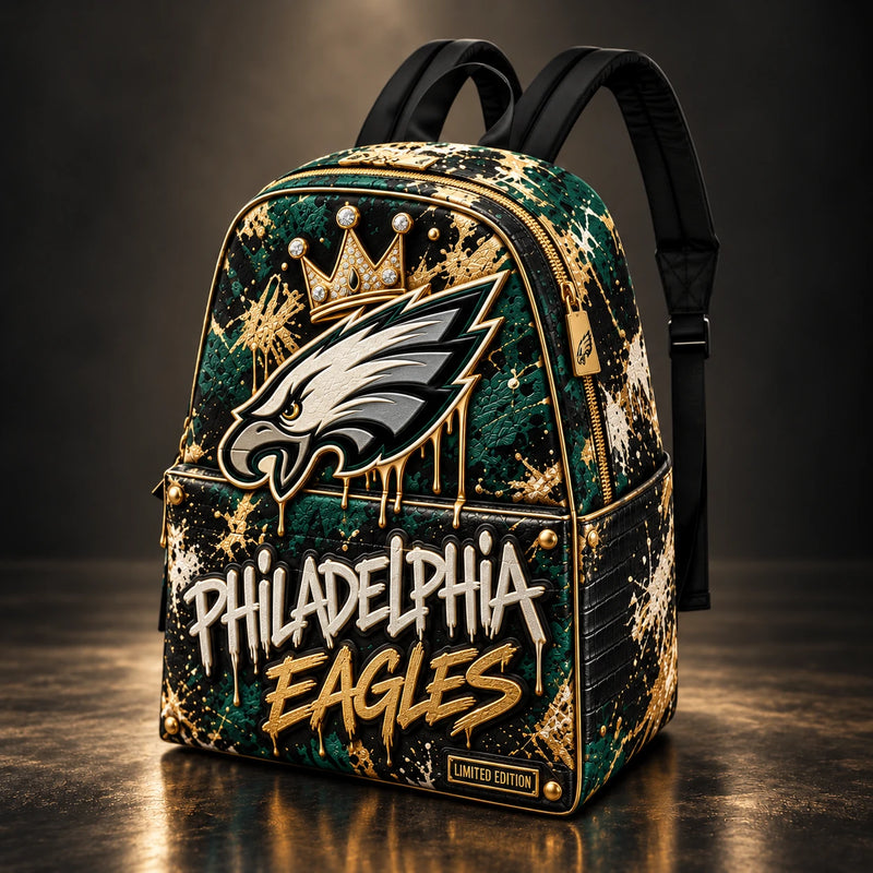 PHI Gold Drip - Crowned Eagle Graphic Backpack - main