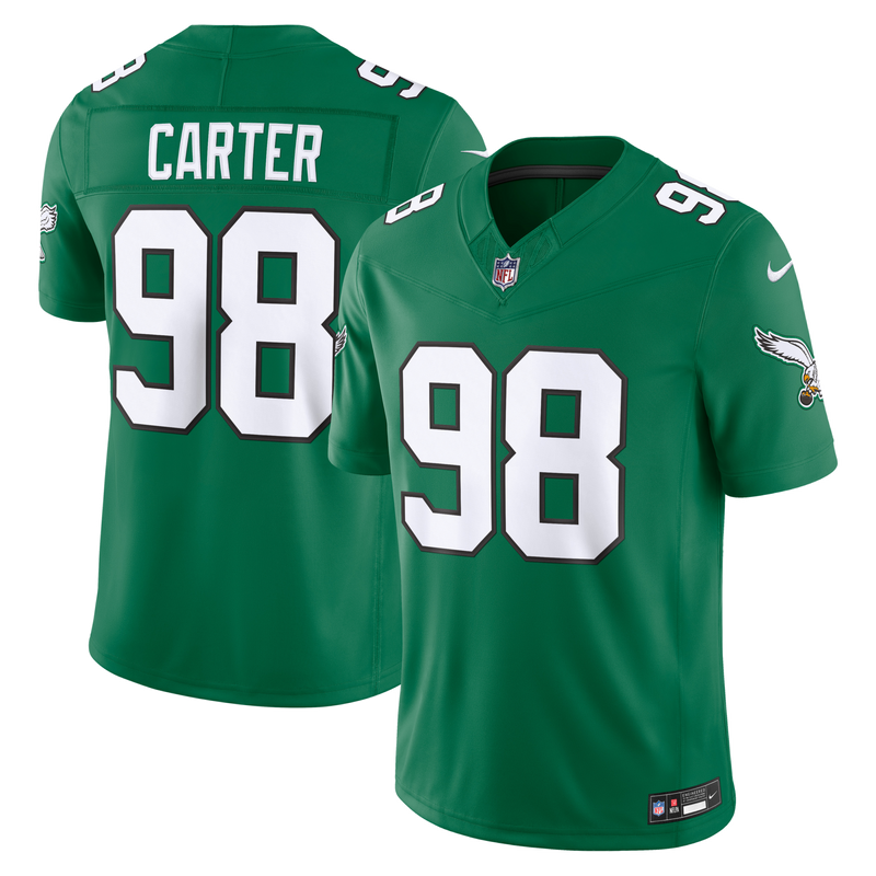 Philadelphia Eagles Jalen Carter Kelly Green jersey – view 1