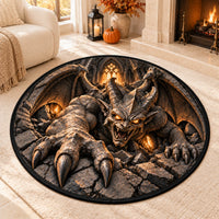 Stone Awakened - Gargoyle Lunge Round Rug - main