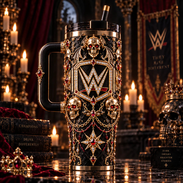 WWE Gothic Regalia - Gilded Skulls and Ruby Crest Tumbler - main