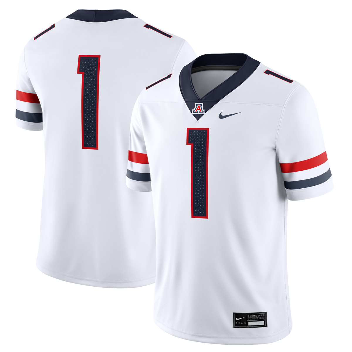 #1 Arizona Wildcats Nike Road Game Football Jersey - White