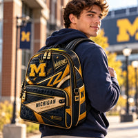 MICH Varsity Crest - Navy and Maize Panelled Backpack - main