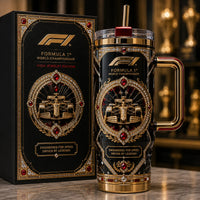 F1 Gilded Crest - Obsidian and Gold Ornamental Tumbler - main