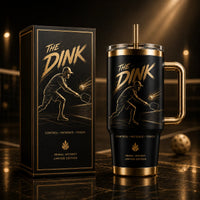 The Dink - Gold-on-Black Pickleball Tumbler Built for Impact - main