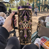 Obsidian Requiem - WWE Crest, Gothic Gold and Amethyst Tumbler - main