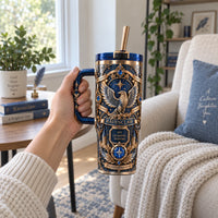 Wit Beyond Measure - Heraldic Eagle Tumbler in Sapphire and Gilt - main