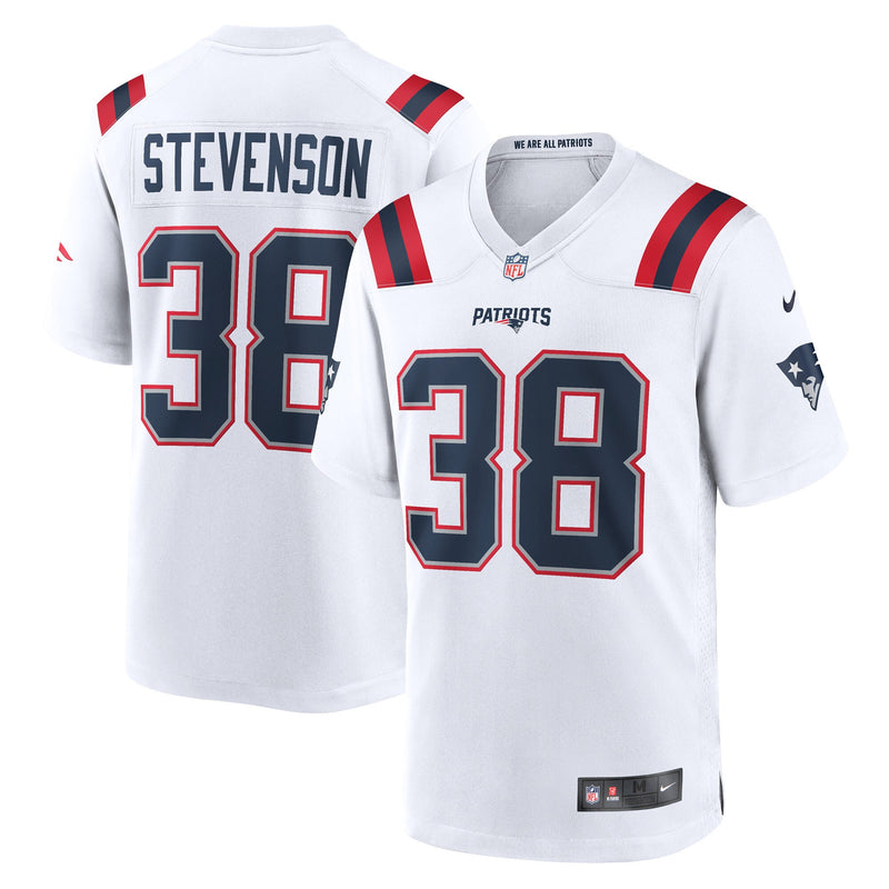 New England Patriots Rhamondre Stevenson White jersey – view 1