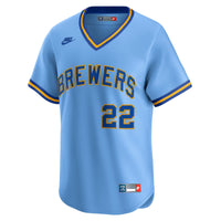 Milwaukee Brewers Christian Yelich Blue jersey – view 3