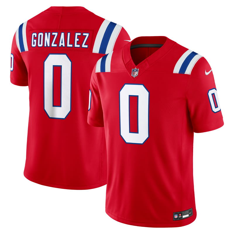 New England Patriots Christian Gonzalez Red jersey – view 1