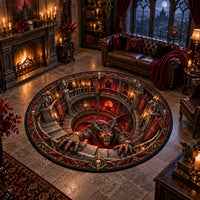 The Pit Below - A Circular Descent in Gothic Red - main