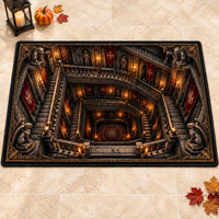 Down the Gargoyle Stairs - Gothic Depth Illusion Rug - main