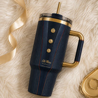 MISS Tailored - Navy Crest and Gold Trim Tumbler - main