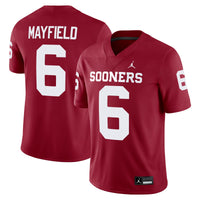 Jordan Brand Baker Mayfield Crimson Oklahoma Sooners Alumni Player Game Jersey – view 2
