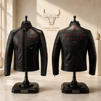 CHI Bull Mark - Red-Lined Panel Moto Jacket - main