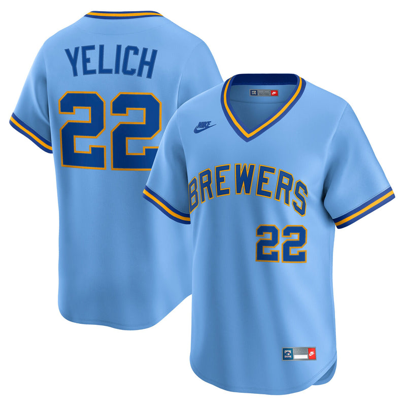 Milwaukee Brewers Christian Yelich Blue jersey – view 1