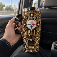 PIT Steel City Heritage - Ornate Gold Emblem Tumbler - main