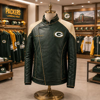 GB Field Lines - Green and Cream Paneled Statement Jacket - main