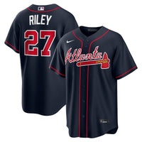 Atlanta Braves Austin Riley Navy jersey – view 2