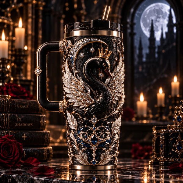Grace in Shadows - Crowned Swan Baroque Tumbler - main