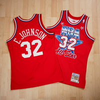 Magic Johnson NBA All-Star West 1991 x Mitchell & Ness Scarlett Authentic Jersey – view 1