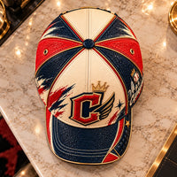 CLE - Winged Letterform in Navy, Cream and Crimson - main