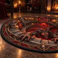 The Pit Below - A Circular Descent in Gothic Red - main