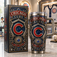 CHC Heritage Crest - Ornate Emblem Tumbler in Navy and Red - main