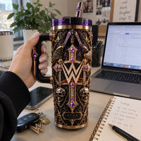 Obsidian Requiem - WWE Crest, Gothic Gold and Amethyst Tumbler - main
