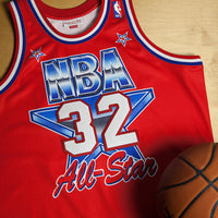 Magic Johnson NBA All-Star West 1991 x Mitchell & Ness Scarlett Authentic Jersey – view 3