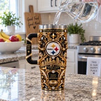 PIT Steel City Heritage - Ornate Gold Emblem Tumbler - main